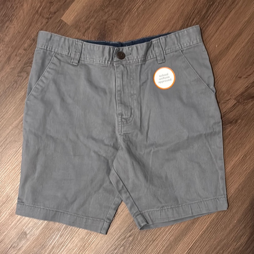 Wonder Nation sz 10 husky Boy’s gray flat front shorts school uniform approved